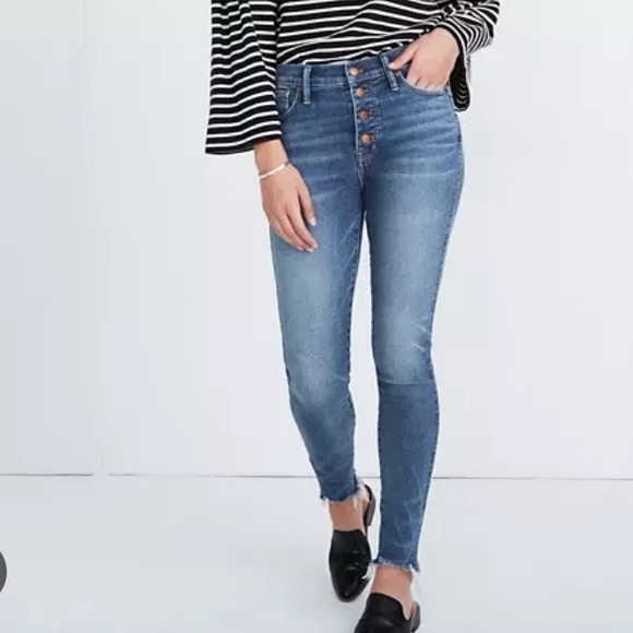Madewell 10” High-Rise Skinny Jeans with Raw Hems - Picture 1 of 4